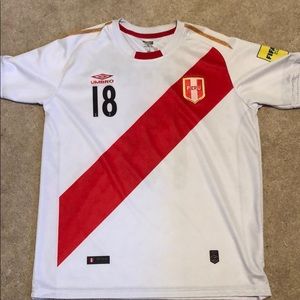 Peru Soccer Jersey 2018 World Cup Adult Small